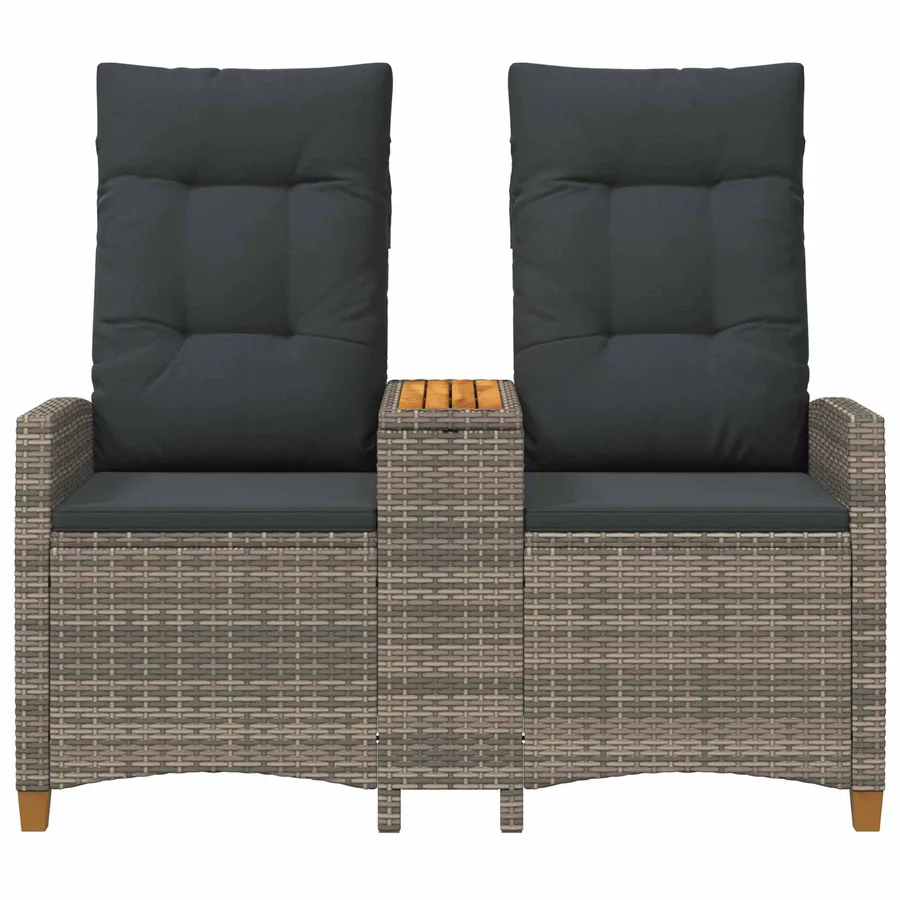 Banc inclinable avec table Gris et Gris foncé 126 x 65 x 112 cm - 4