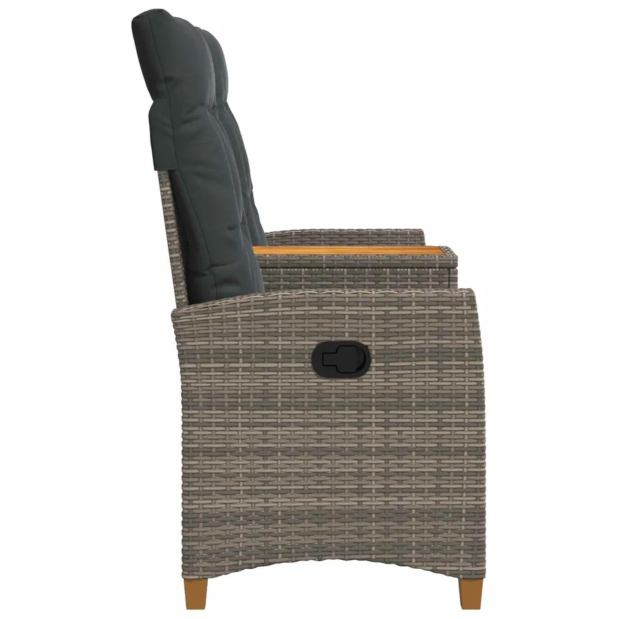 Banc inclinable avec table Gris et Gris foncé 126 x 65 x 112 cm - 5