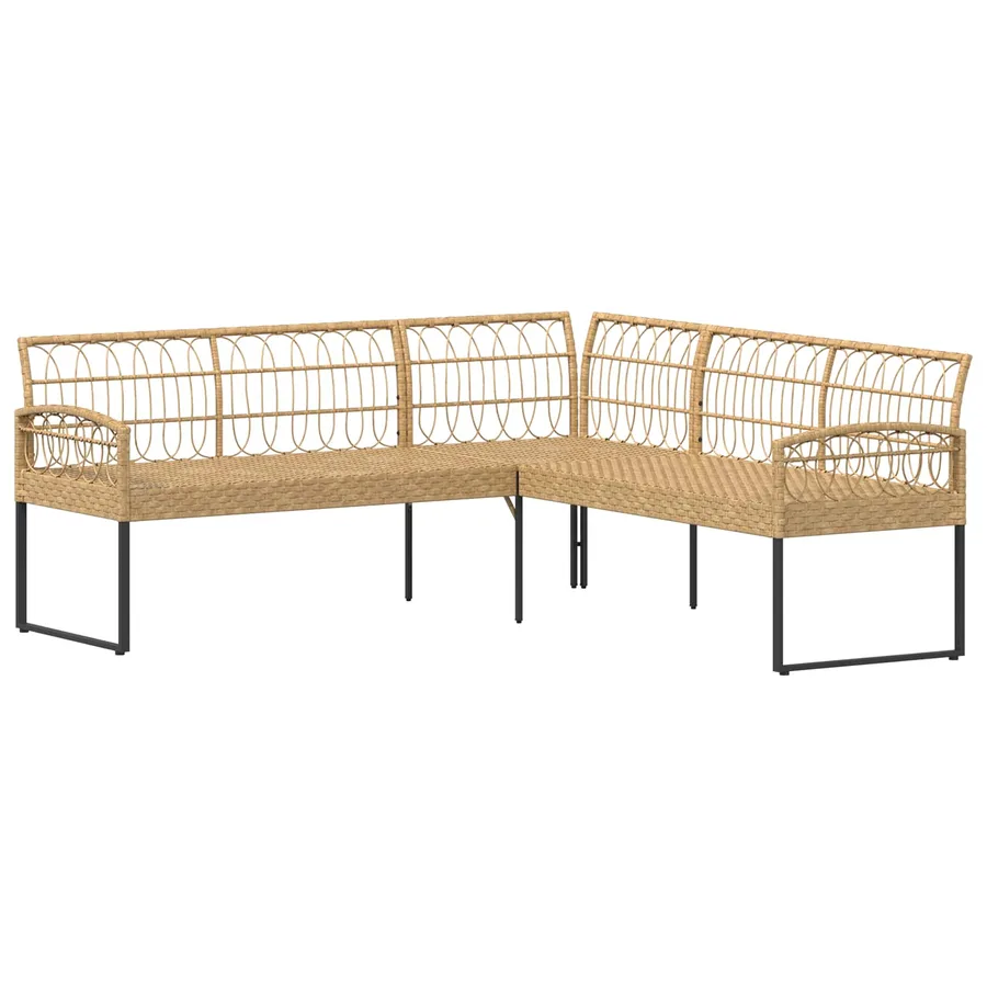 Ensemble de canapé de jardin avec coussin 2 pcs Naturel - 5