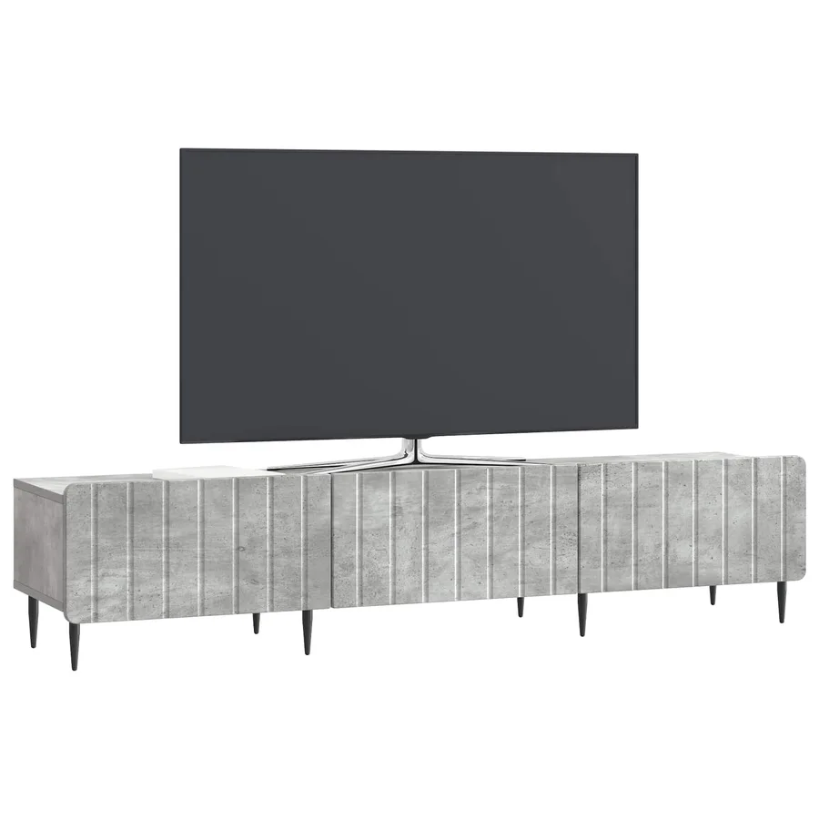 Meuble TV Gris béton 147 x 34,5 x 32 cm Bois d'ingénierie - 3