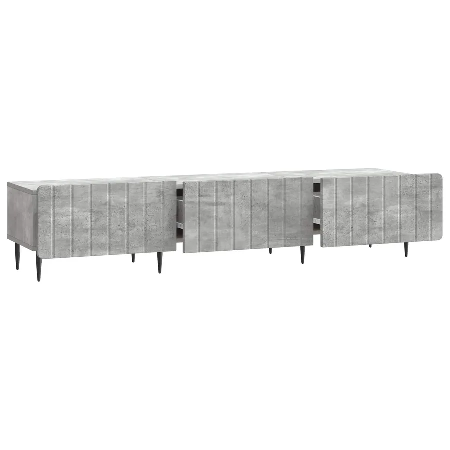 Meuble TV Gris béton 147 x 34,5 x 32 cm Bois d'ingénierie - 5