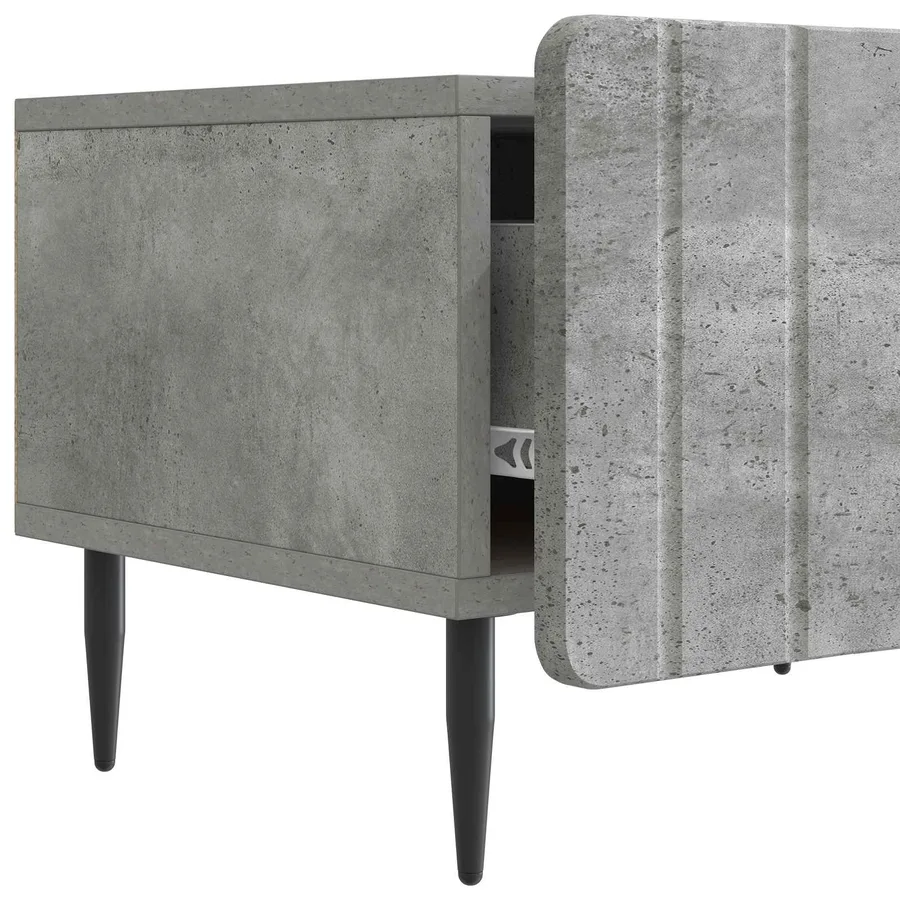 Meuble TV Gris béton 147 x 34,5 x 32 cm Bois d'ingénierie - 9