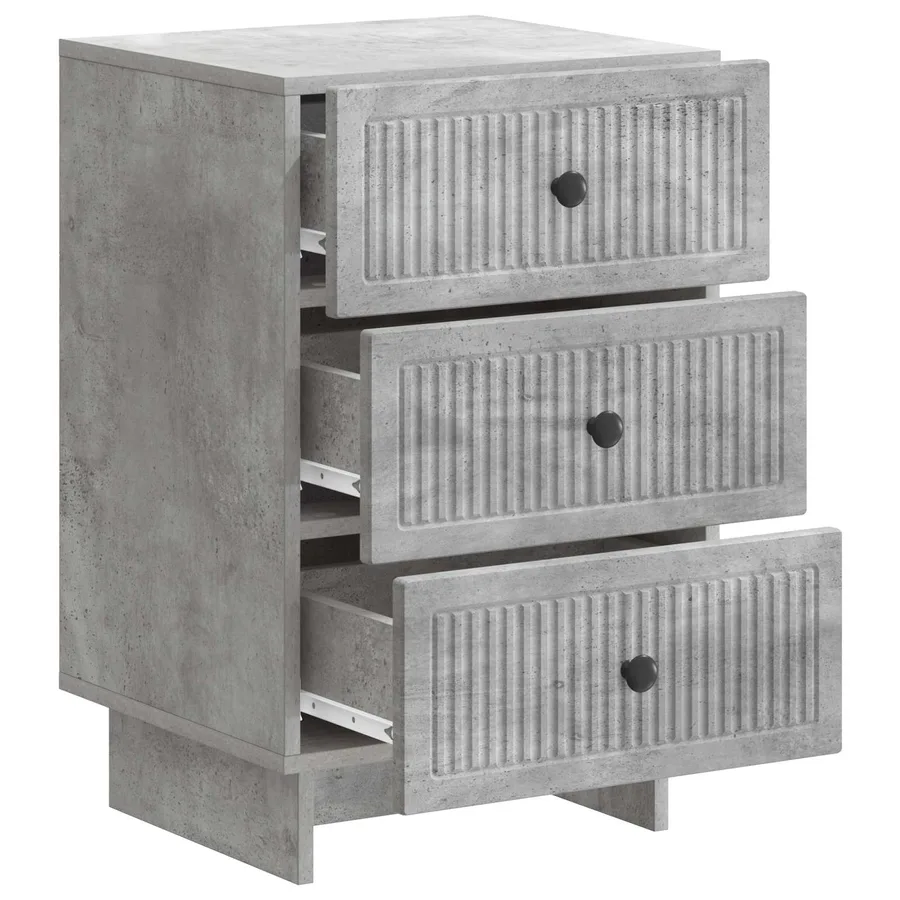 Cabinet de chevet avec tiroir Gris béton 43 x 41 x 66,5 cm - 4