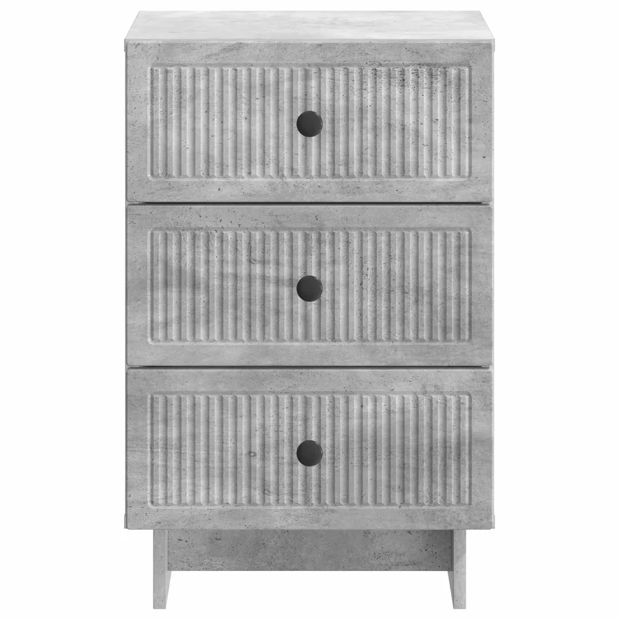 Cabinet de chevet avec tiroir Gris béton 43 x 41 x 66,5 cm - 5
