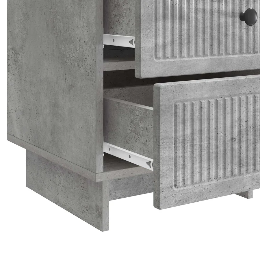 Cabinet de chevet avec tiroir Gris béton 43 x 41 x 66,5 cm - 9