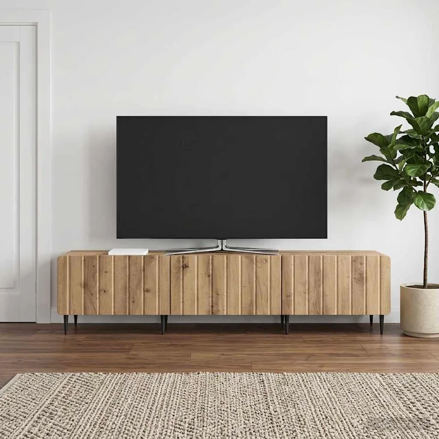 Meuble TV 147 x 34,5 x 32 cm Chêne artisanal Bois d'ingénierie