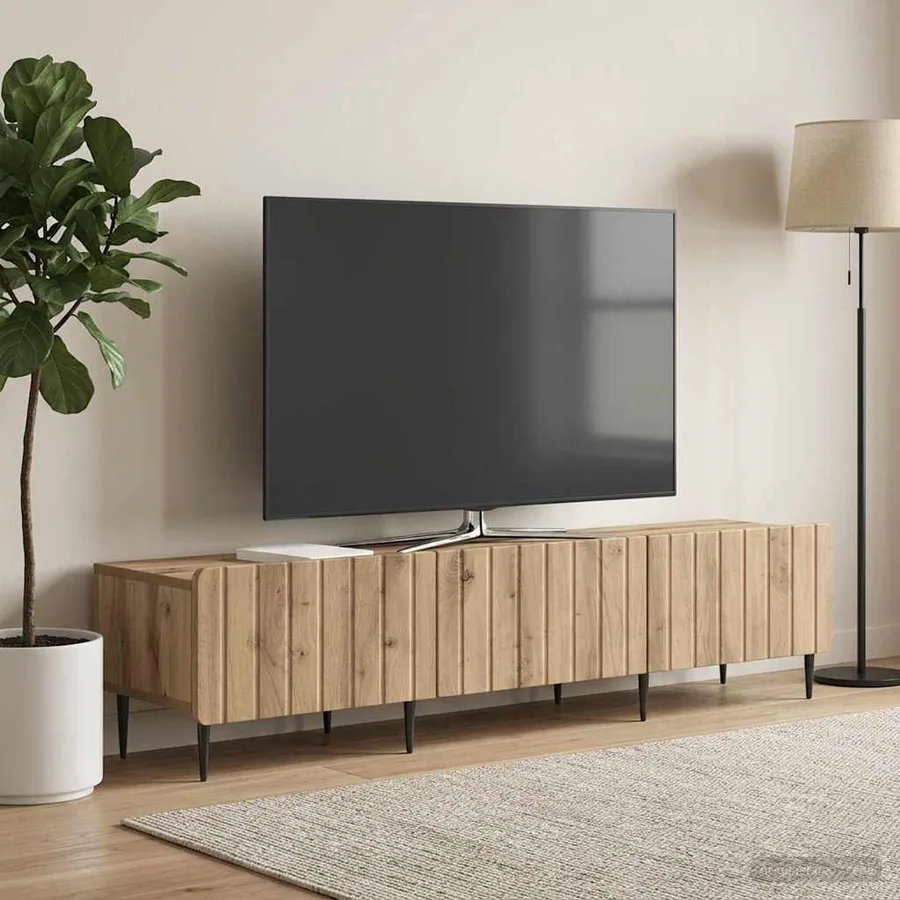 Meuble TV 147 x 34,5 x 32 cm Chêne artisanal Bois d'ingénierie - 4