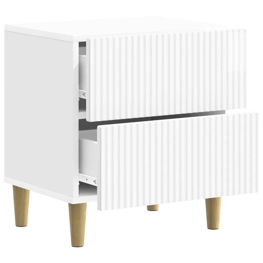 Cabinet de chevet 2 pcs Blanc brillant 43 x 34,5 x 48 cm - 6