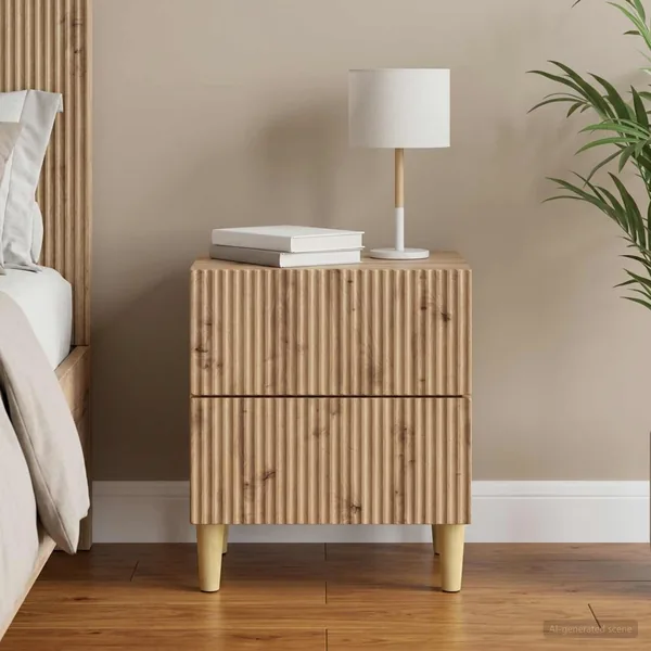 Cabinet de chevet Chêne artisanal 43 x 34,5 x 48 cm
