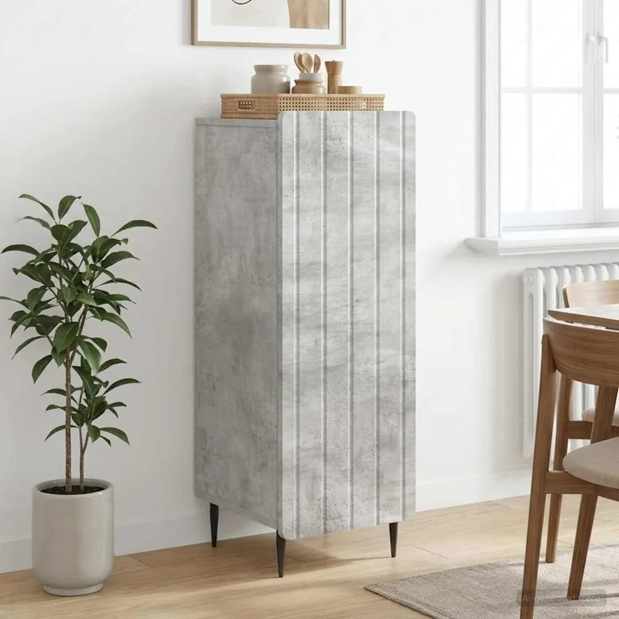Buffet Gris béton 34,5 x 33 x 92 cm Bois d'ingénierie