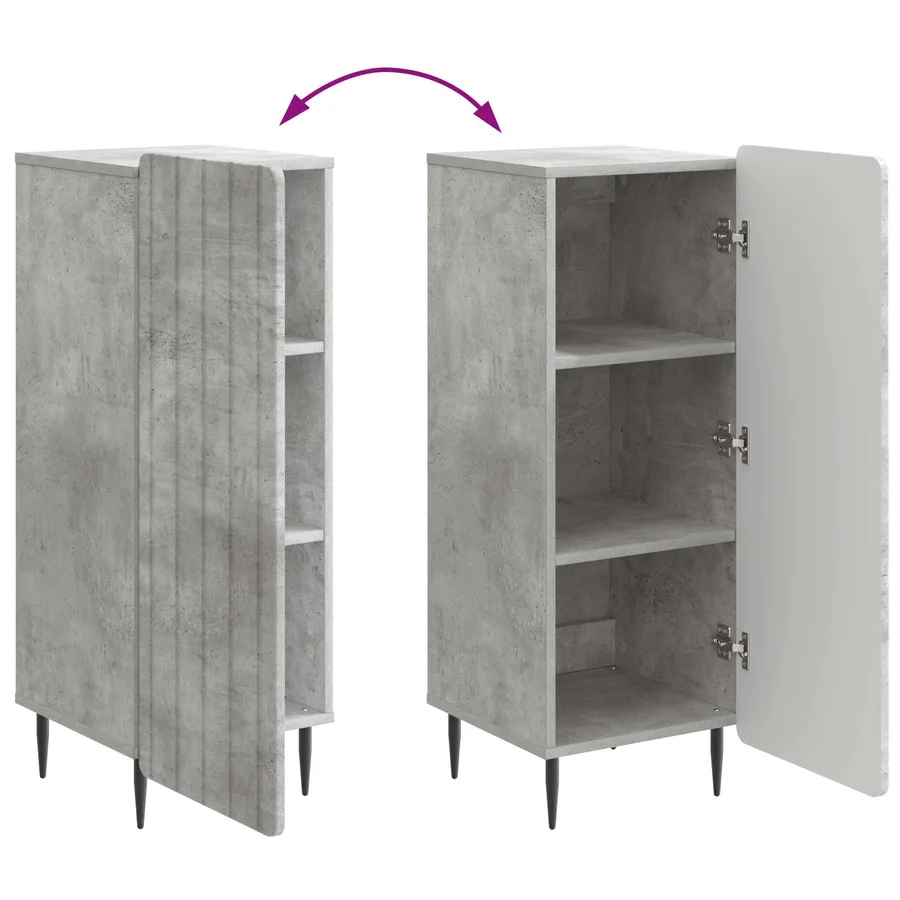 Buffet Gris béton 34,5 x 33 x 92 cm Bois d'ingénierie - 11