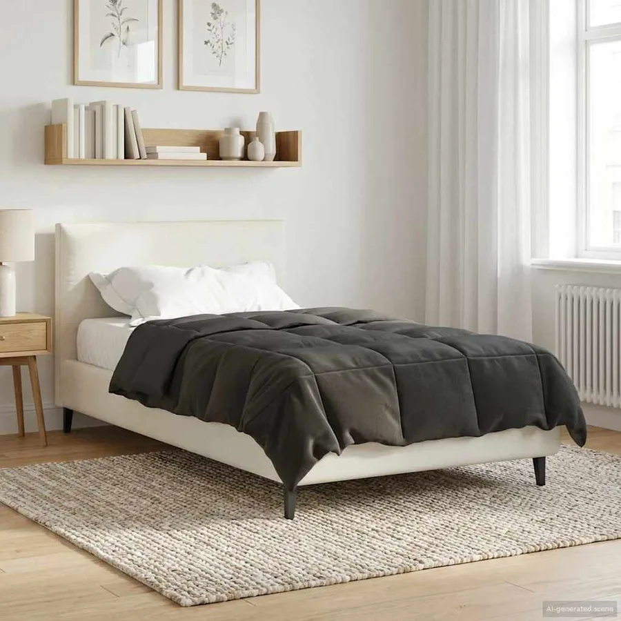Duvet d'été simple Matelassé Anthracite 135 x 220 cm Microfibre - 4