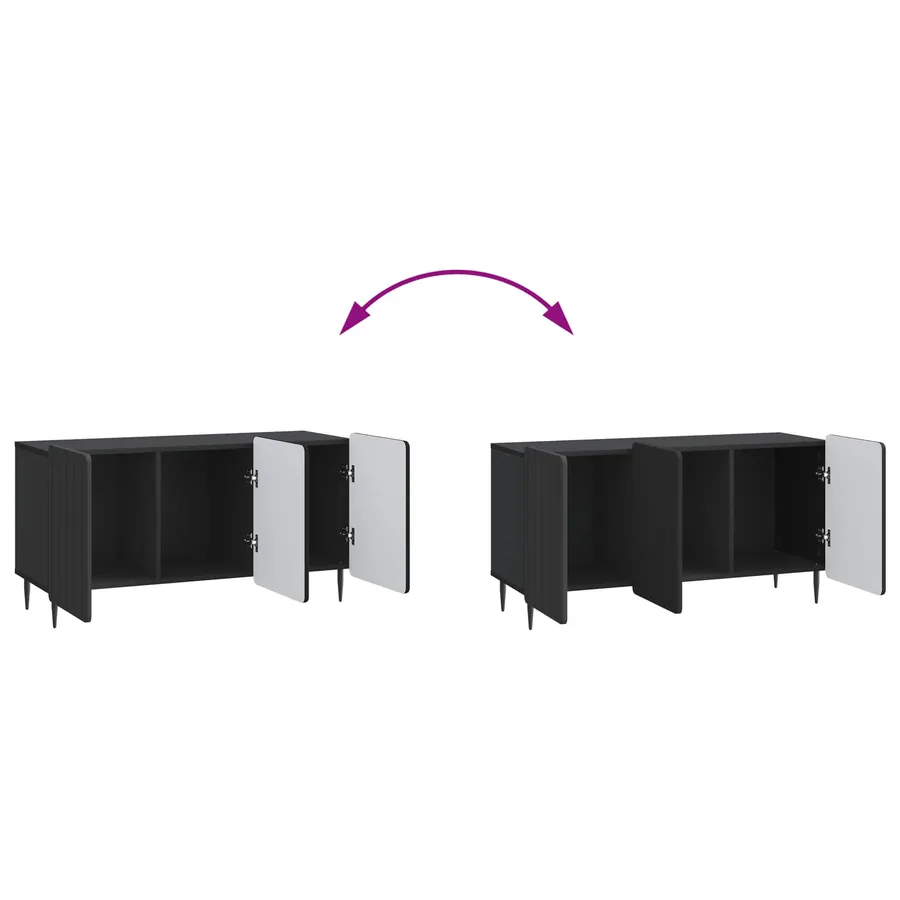 Meuble TV Noir 99 x 34,5 x 52 cm Bois d'ingénierie - 11