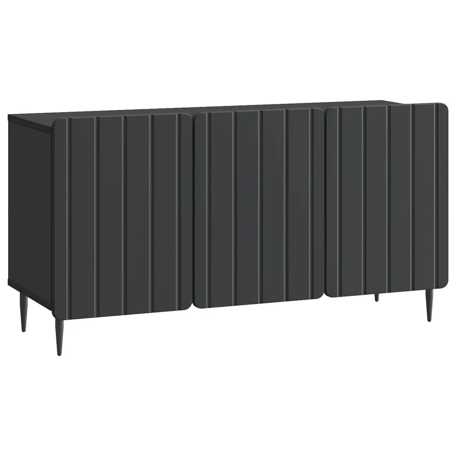 Meuble TV Noir 99 x 34,5 x 52 cm Bois d'ingénierie - 2