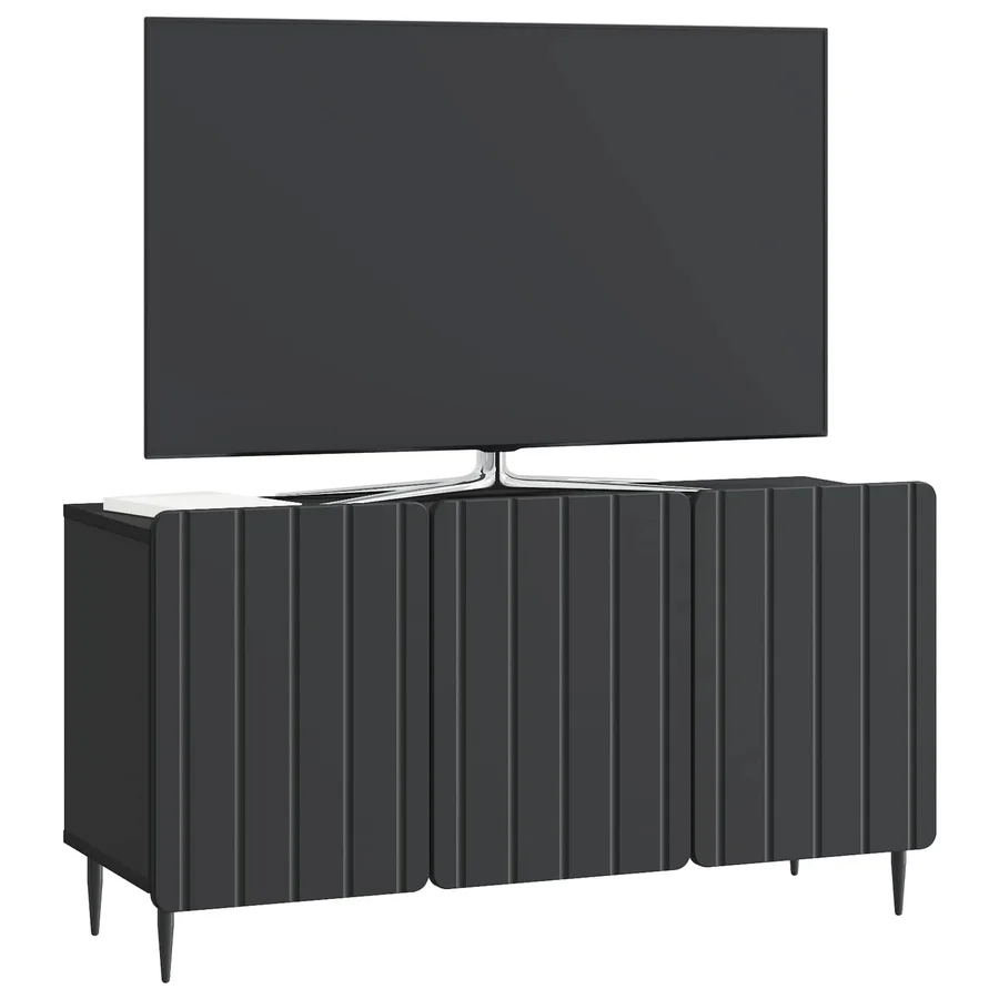 Meuble TV Noir 99 x 34,5 x 52 cm Bois d'ingénierie - 3