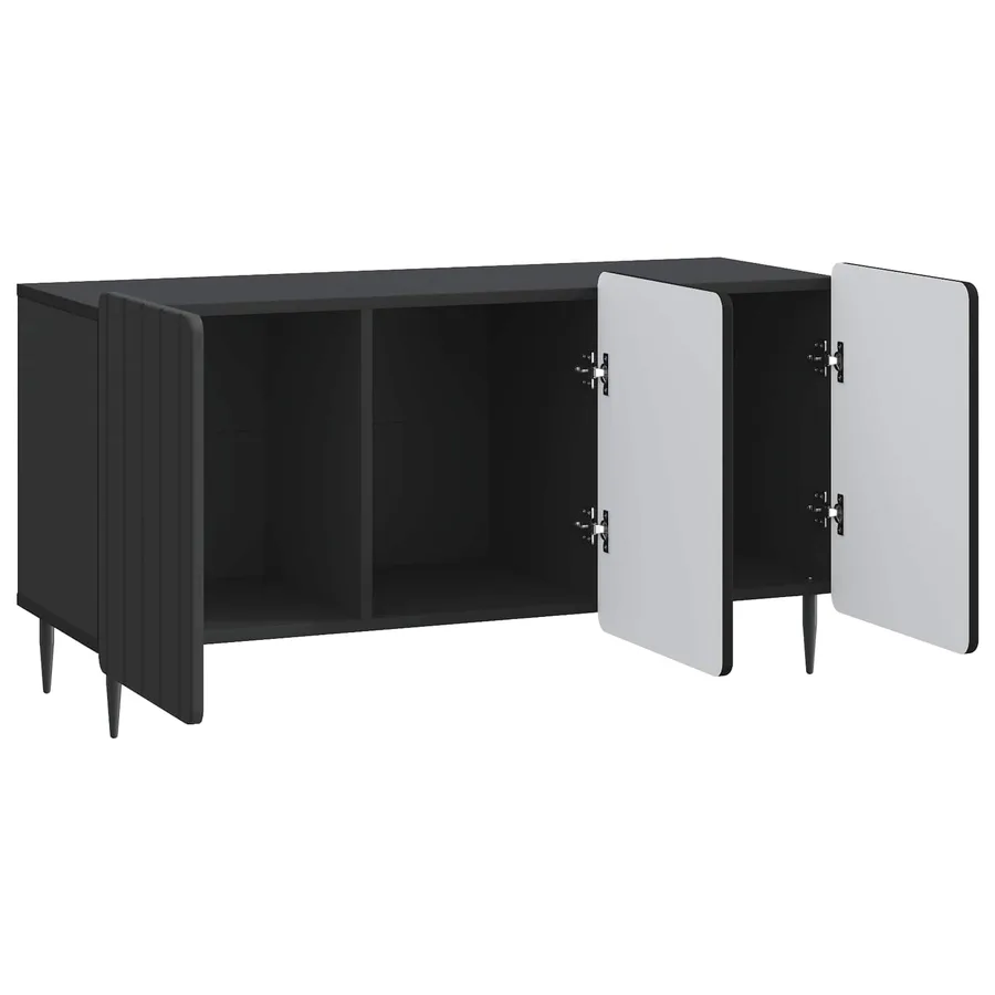 Meuble TV Noir 99 x 34,5 x 52 cm Bois d'ingénierie - 5