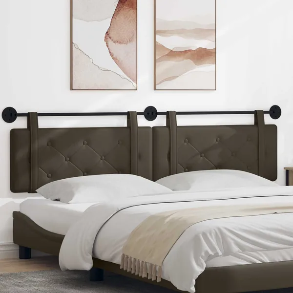 Tête de lit suspendue Gris Simili cuir