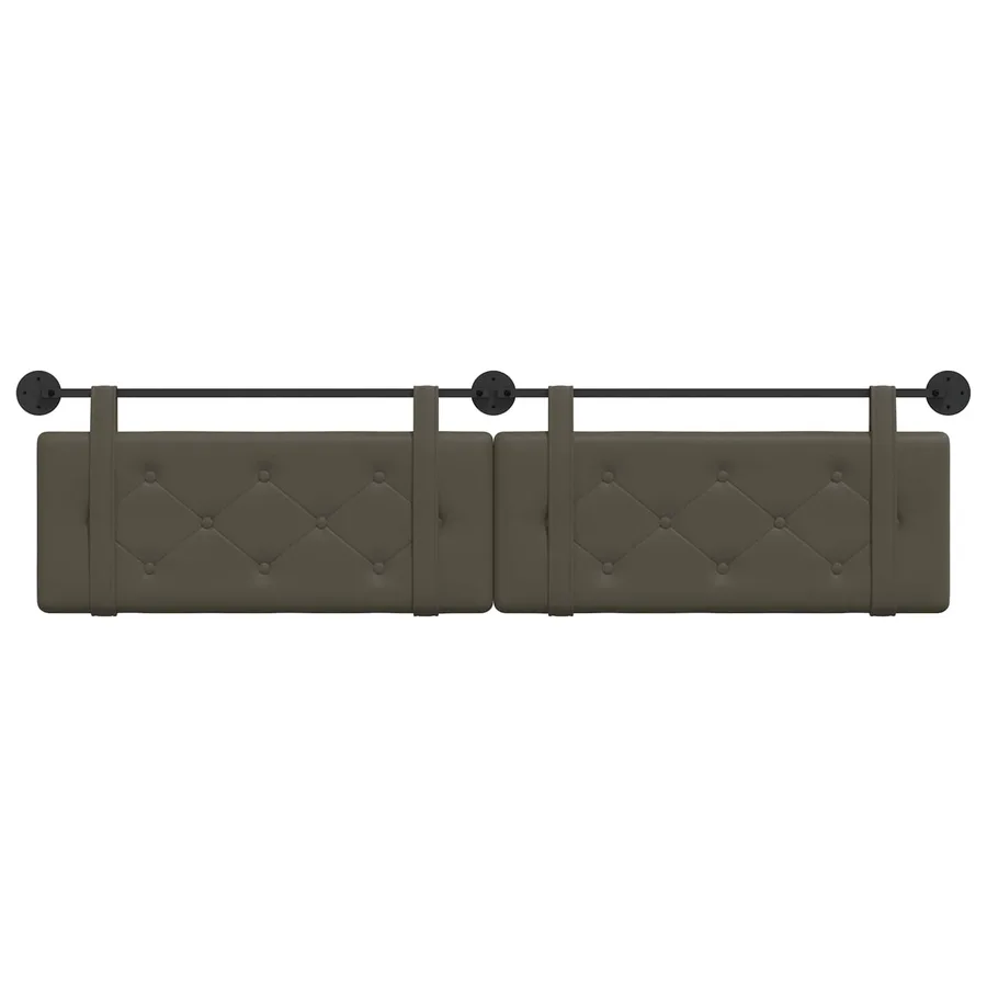Tête de lit suspendue Gris Simili cuir - 5
