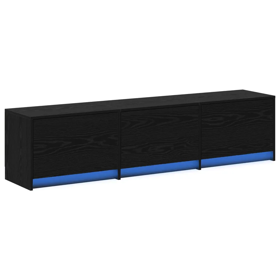 Meuble TV Chêne noir 165 x 34 x 40 cm Bois d'ingénierie - 2