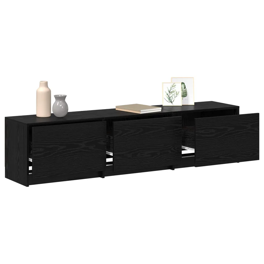 Meuble TV Chêne noir 165 x 34 x 40 cm Bois d'ingénierie - 3