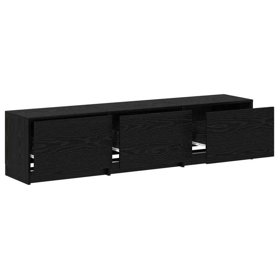 Meuble TV Chêne noir 165 x 34 x 40 cm Bois d'ingénierie - 6