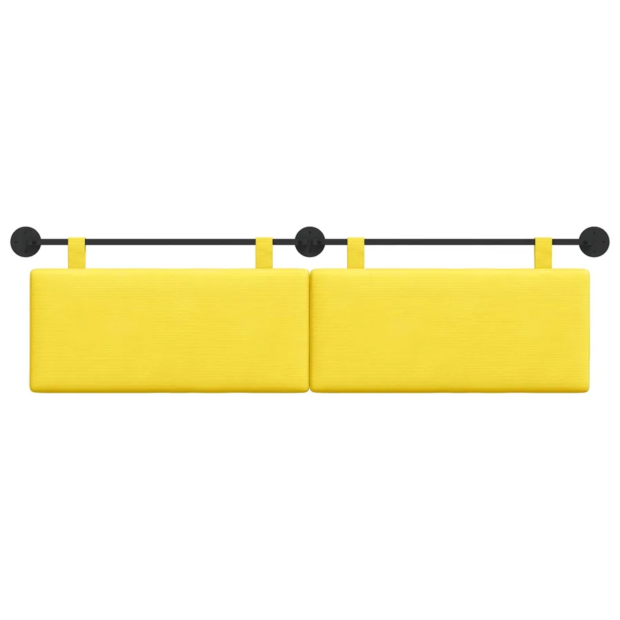 Tête de lit suspendue Jaune clair Tissu en velours côtelé - 5