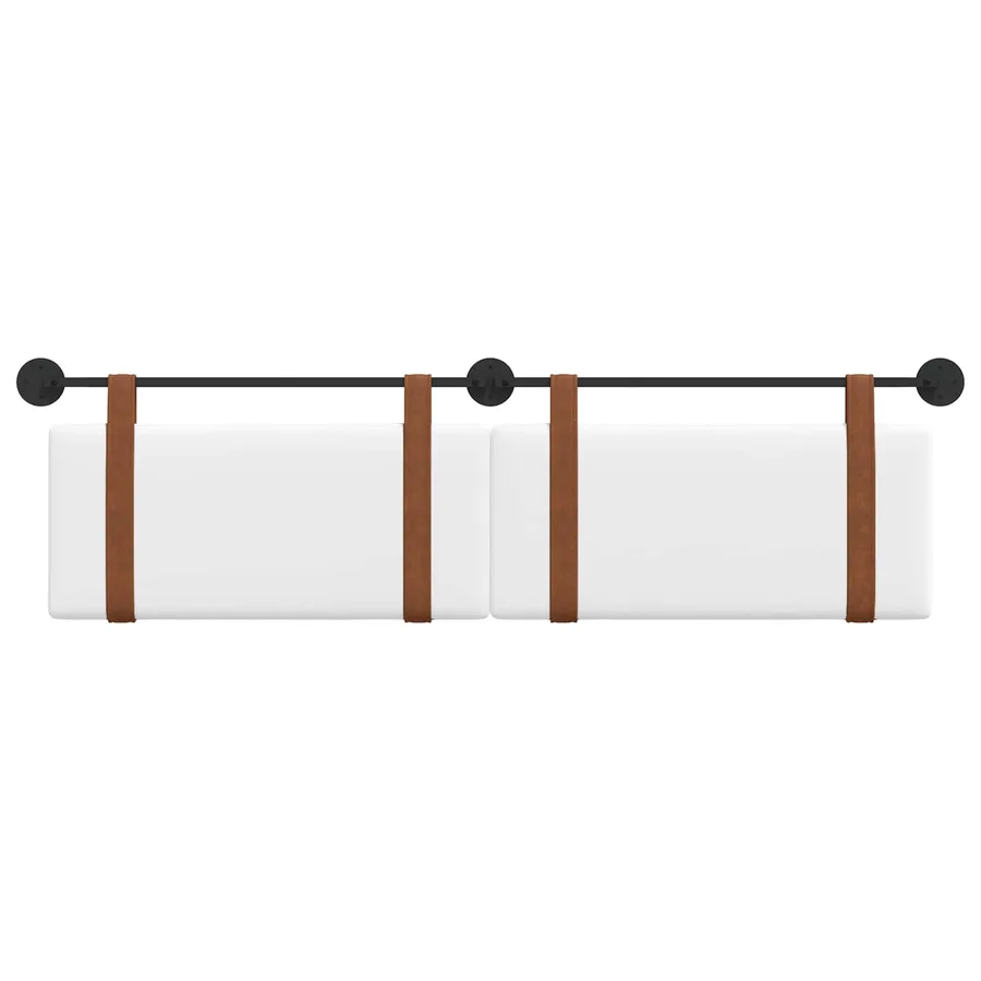 Tête de lit suspendue Blanc PU antique - 5