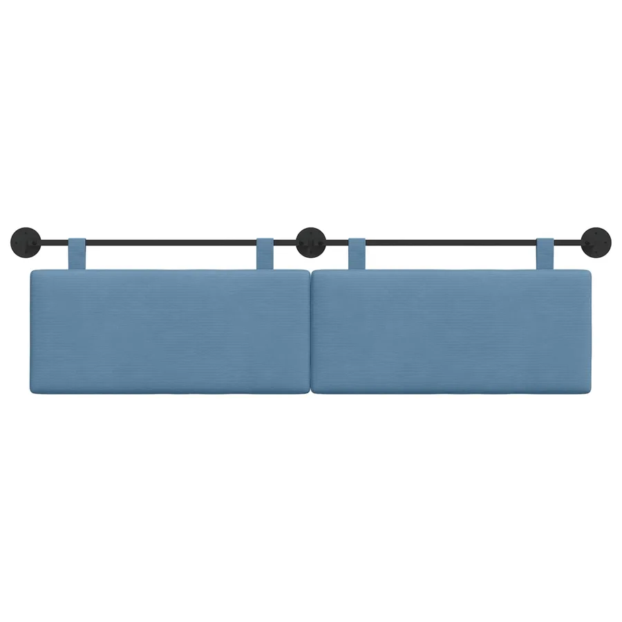 Tête de lit suspendue Bleu Tissu en velours côtelé - 5
