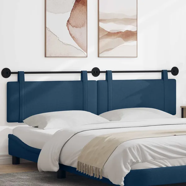 Tête de lit suspendue Bleu Tissu