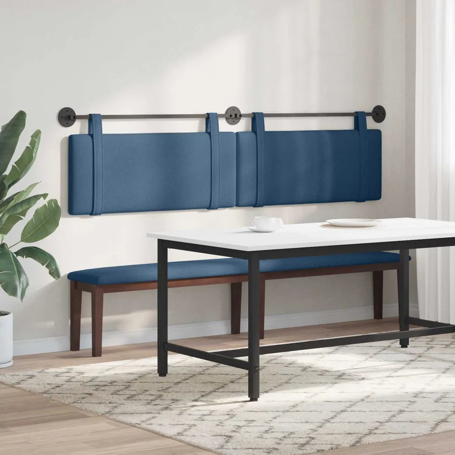 Tête de lit suspendue Bleu Tissu - 4