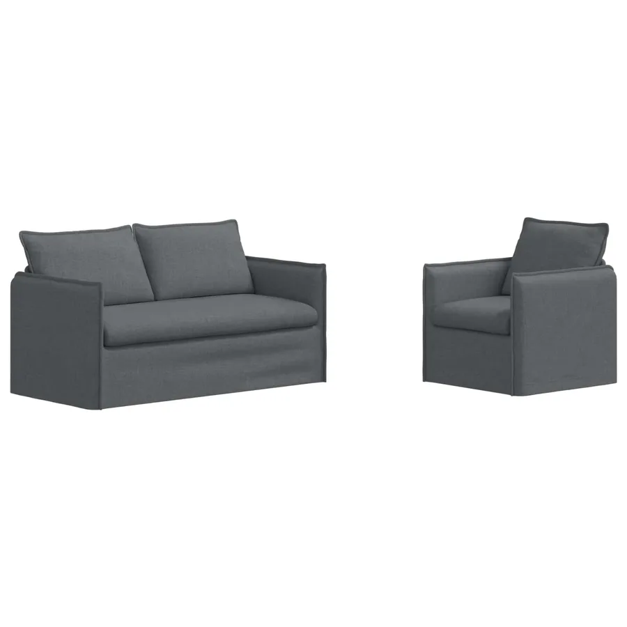 Ensemble de Canapés 2 pcs Gris foncé 156 x 82 x 85 cm Tissu - 2