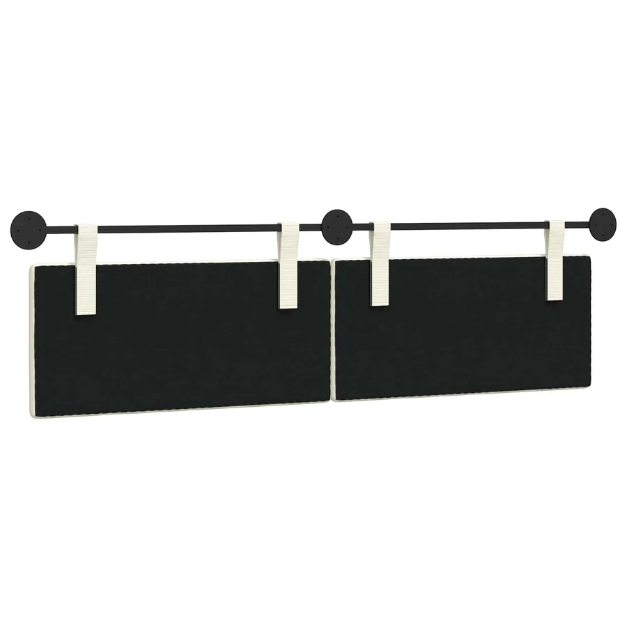 Tête de lit suspendue Crème Tissu en velours côtelé - 7