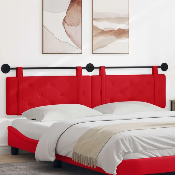 Tête de lit suspendue Rouge Simili cuir