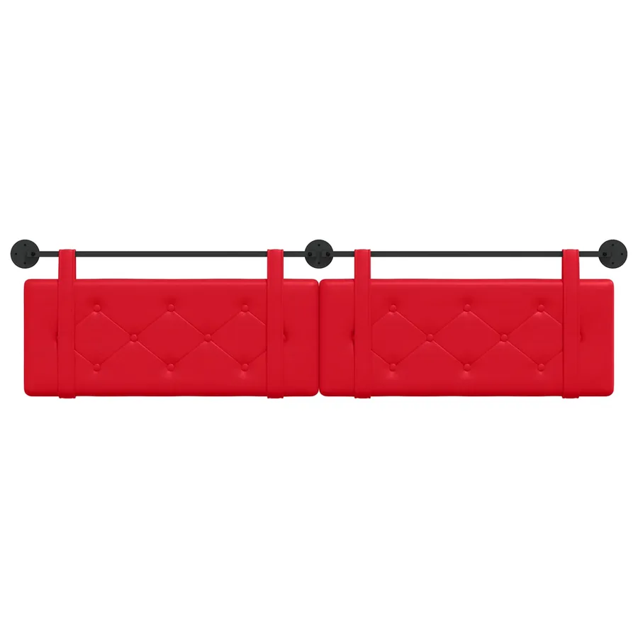 Tête de lit suspendue Rouge Simili cuir - 5