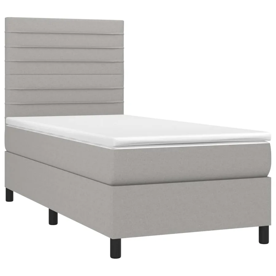 Sommier à lattes de lit avec matelas et LED Gris clair 80x200cm - 3