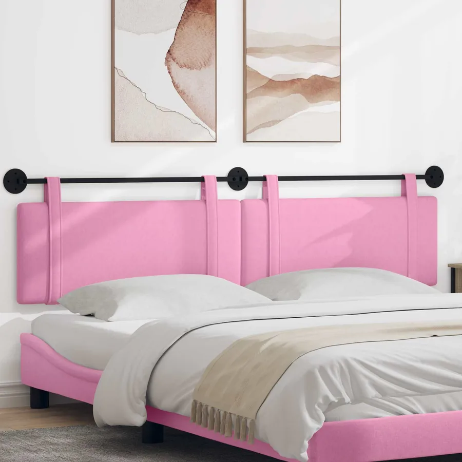 Tête de lit suspendue Rose Tissu