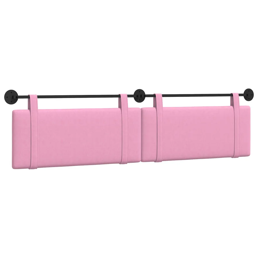 Tête de lit suspendue Rose Tissu - 2