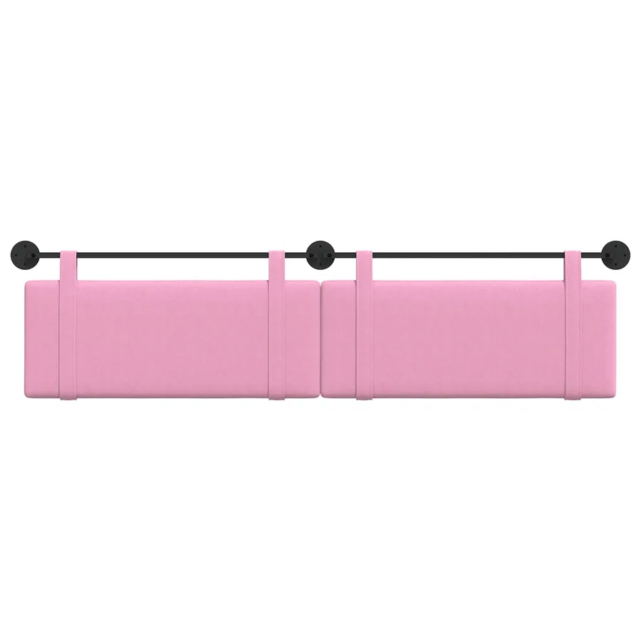 Tête de lit suspendue Rose Tissu - 5