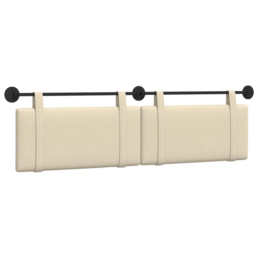 Tête de lit suspendue Crème Tissu - 2