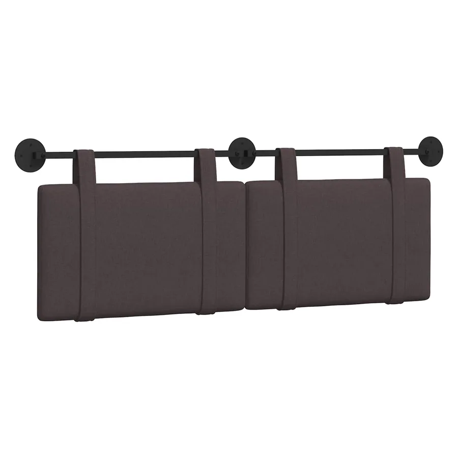 Tête de lit suspendue Marron foncé Tissu - 2