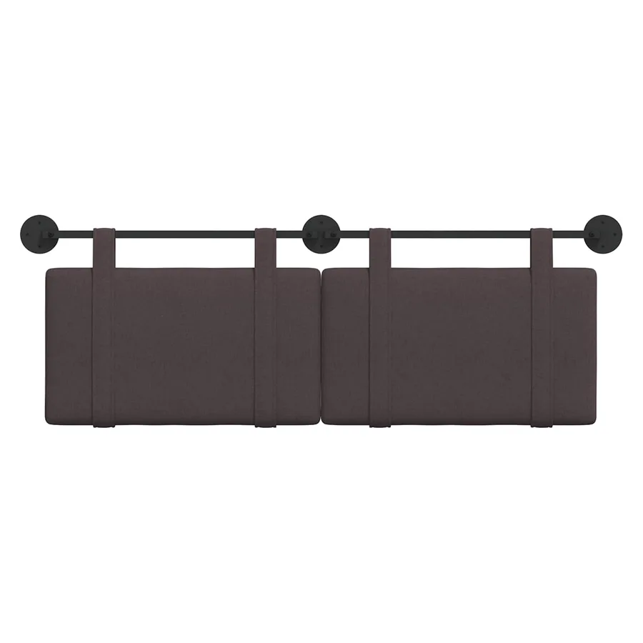 Tête de lit suspendue Marron foncé Tissu - 5
