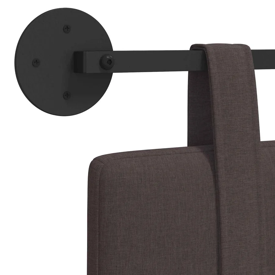 Tête de lit suspendue Marron foncé Tissu - 9