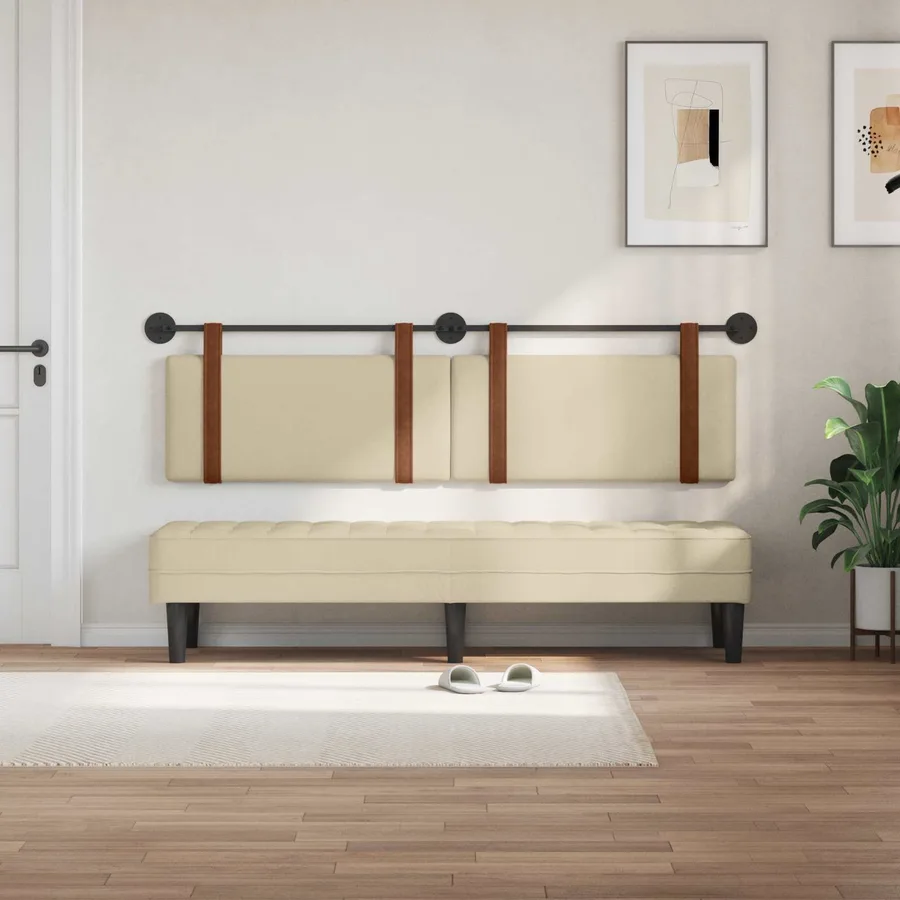 Tête de lit suspendue Crème PU antique - 3