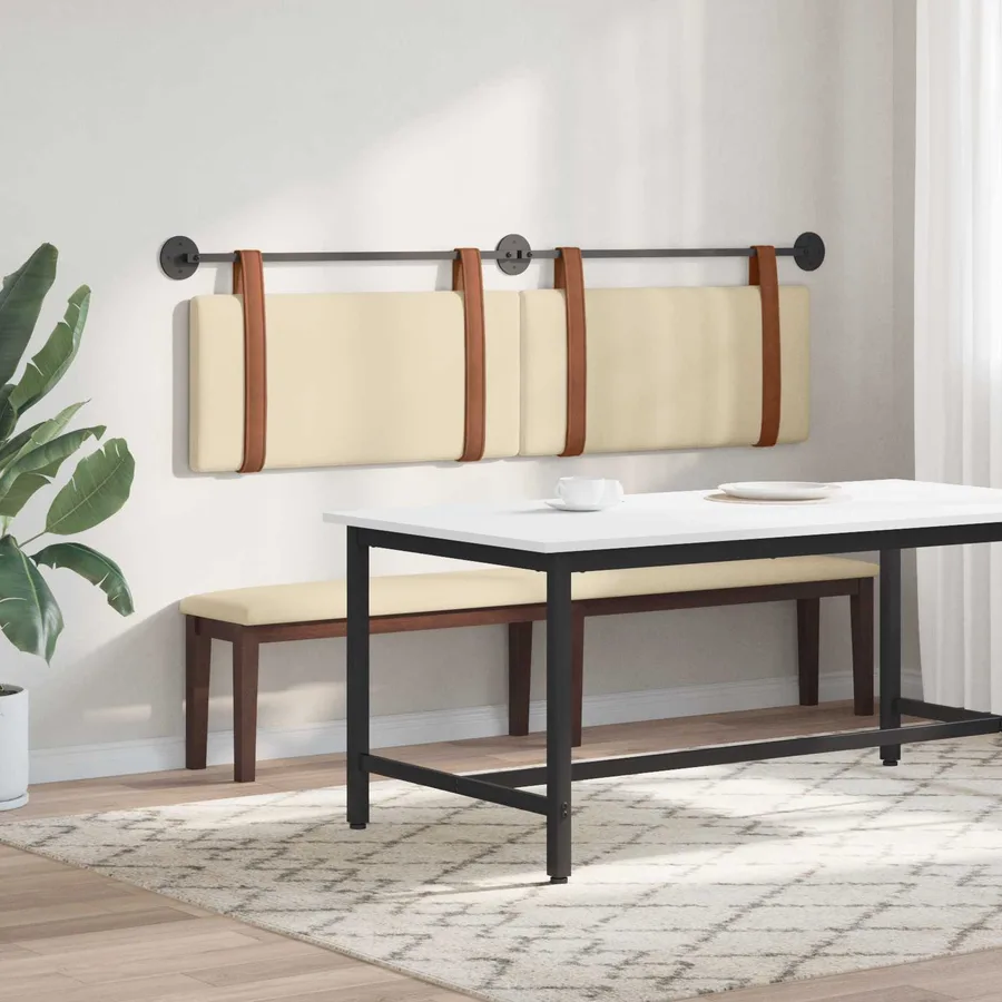 Tête de lit suspendue Crème PU antique - 4