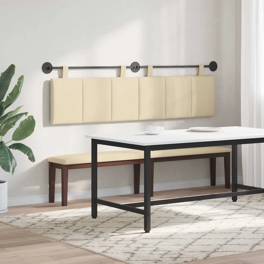 Tête de lit suspendue Crème tissu - 4