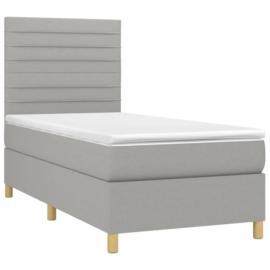 Sommier à lattes de lit et matelas et LED Gris clair 80x200cm - 3