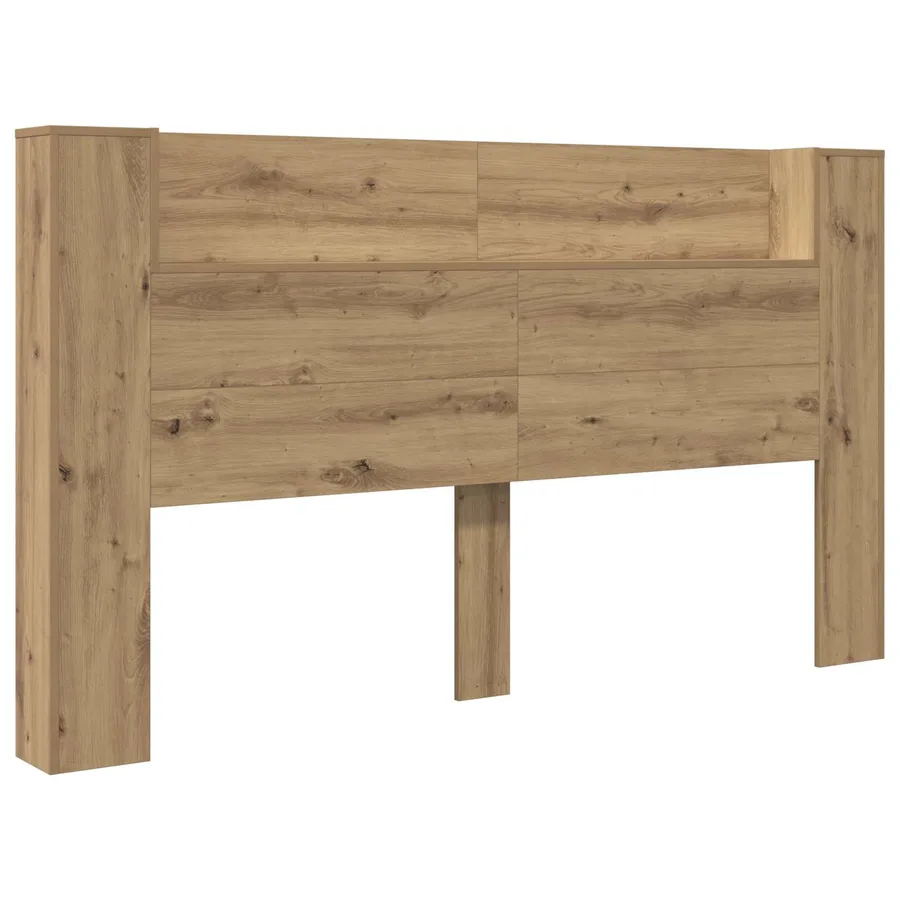 Cabinet de Tête de Lit avec LED Chêne artisan Bois d'ingénierie - 2
