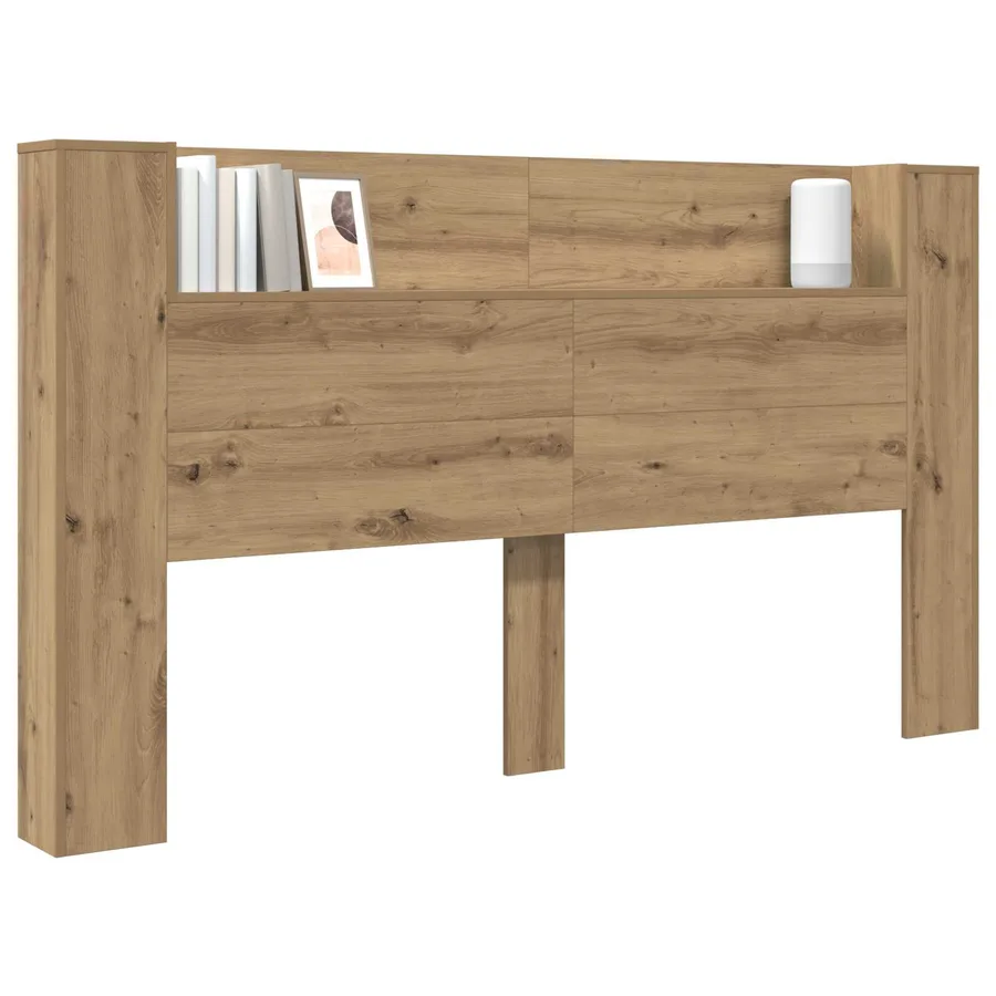 Cabinet de Tête de Lit avec LED Chêne artisan Bois d'ingénierie - 3