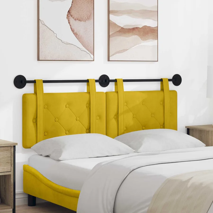 Tête de lit suspendue Jaune Velours
