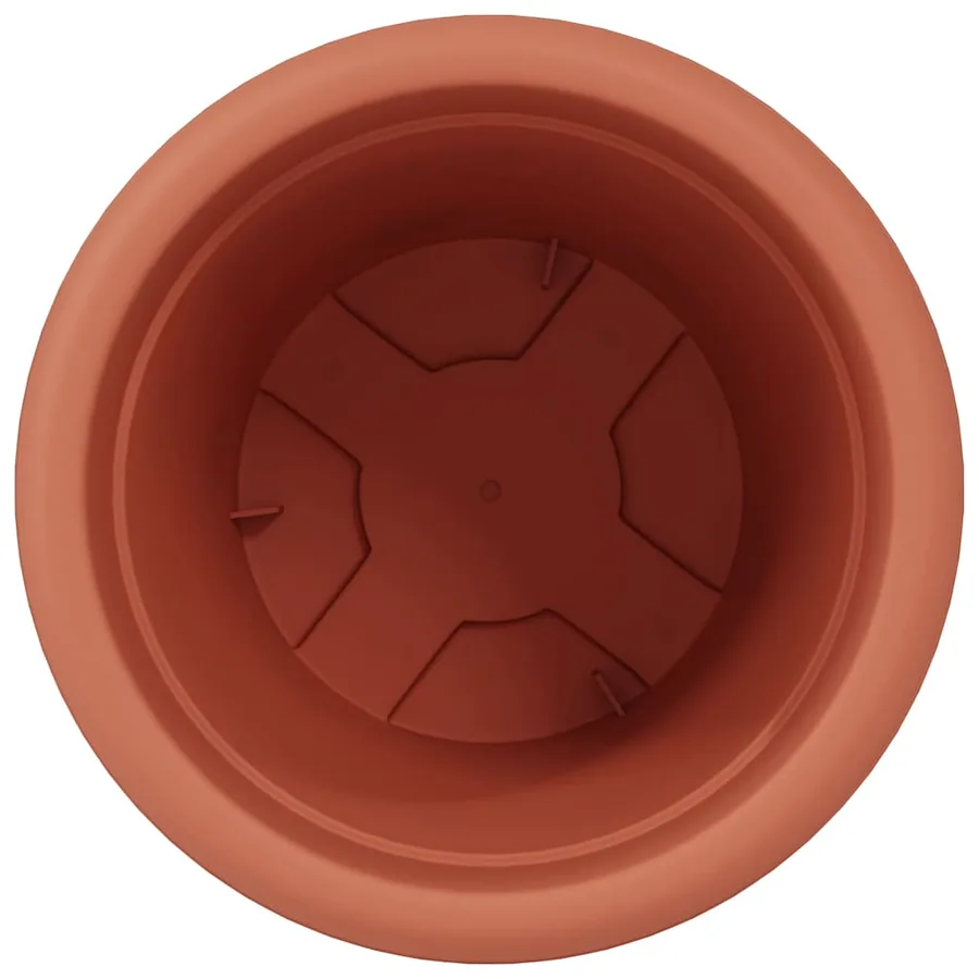 Pot à fleurs rond 6 pcs Rouge brique Ø 30 x 25 cm Plastique - 6